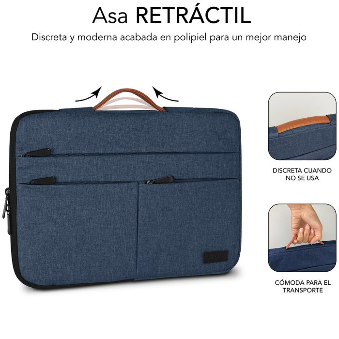 Subblim Air Padding 360 Sleeve para Portátiles de 15,6 pulgadas, Azul